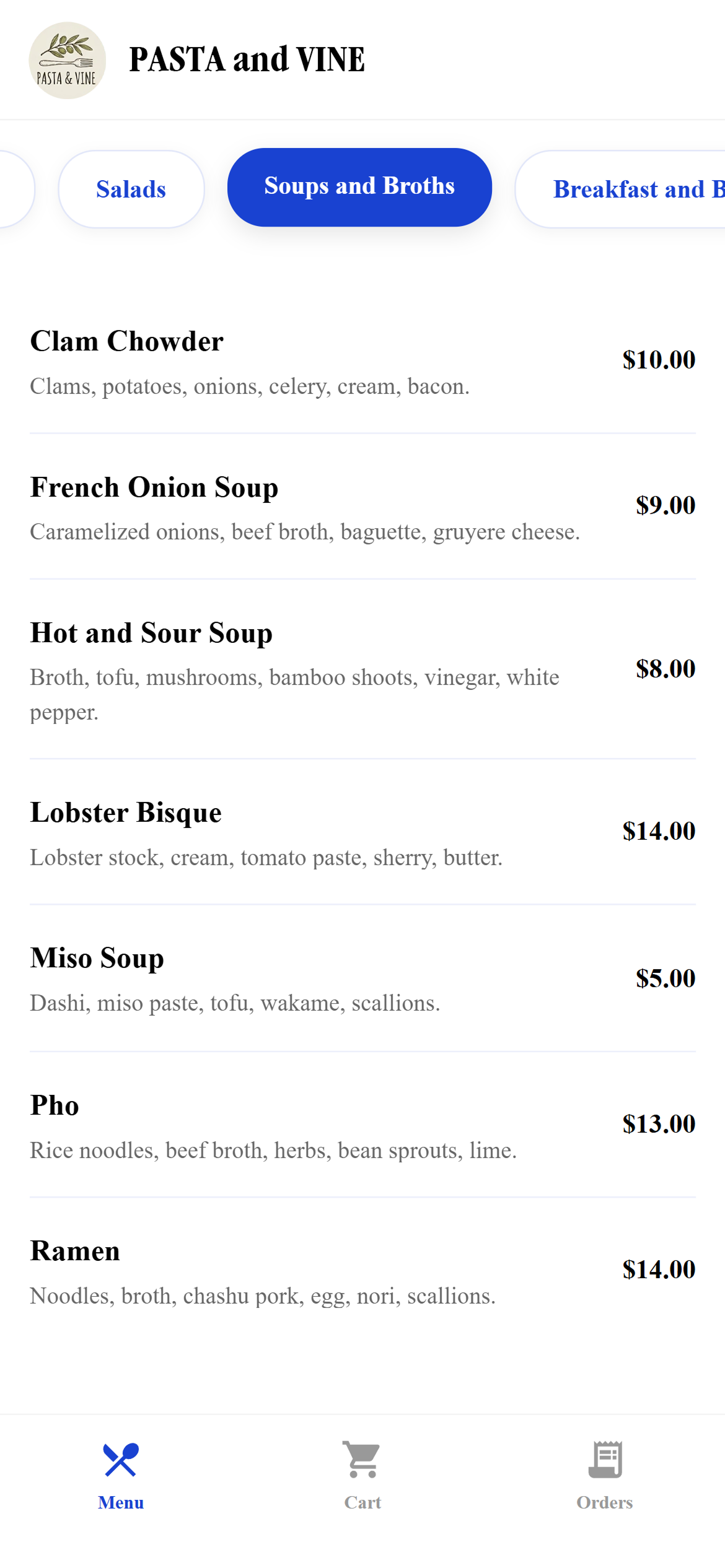Classic Menu Theme